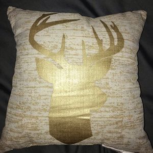 Gold and White Deer pillow